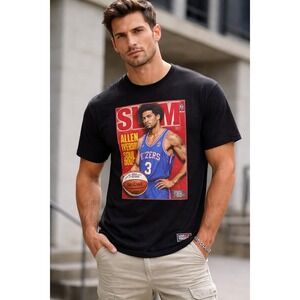 Mitchell & Ness Allen Iverson Philadelphia 76er SLAM Cover T-Shirt Black L NWOT
